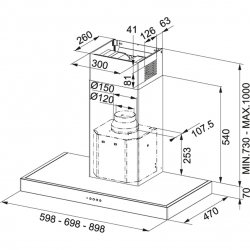 Okap kuchenny do zabudowy Franke FDF 9457 XS inox 110.0196.062